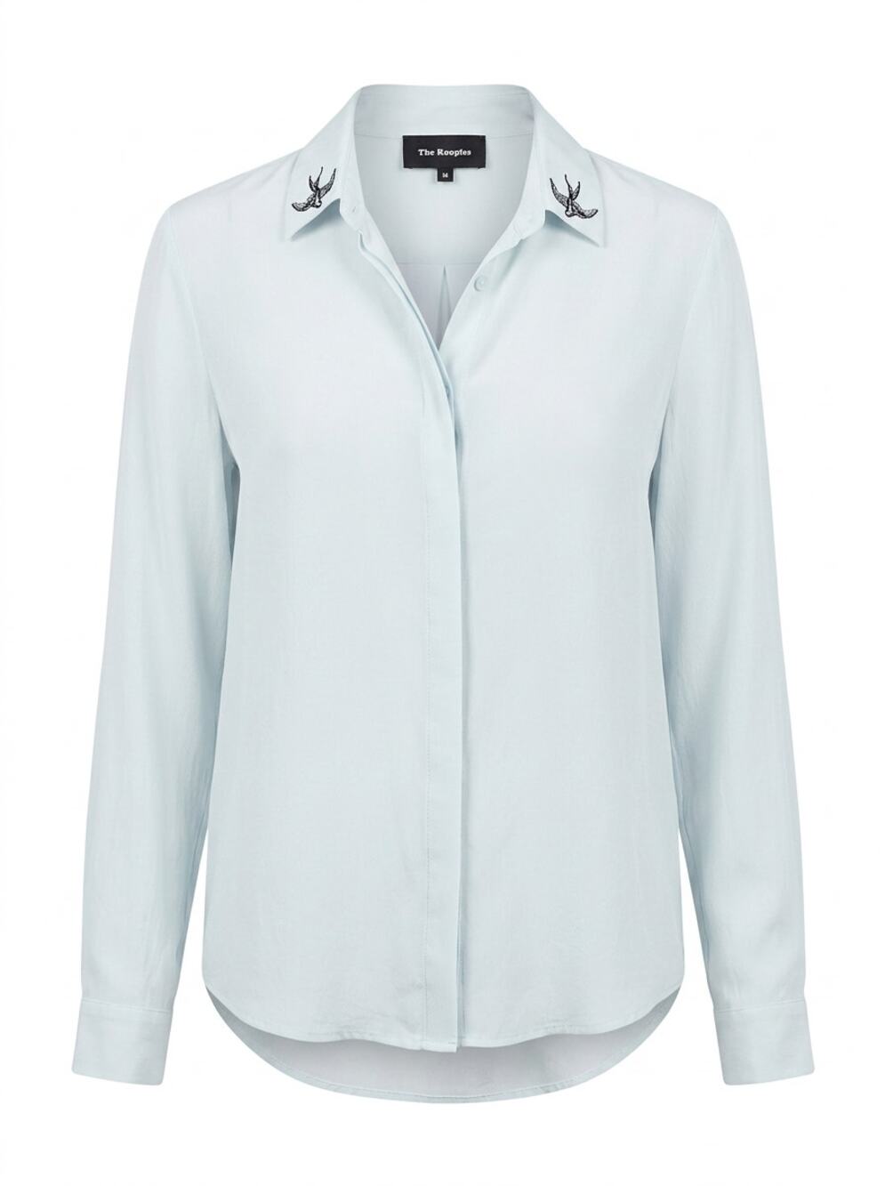 The Kooples Silk Blend White Embroidered Lightweight Blouse Women Size M